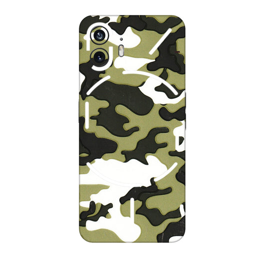 Nothing Phone Skins (All Models) - Camouflages White And Green - 3D Embossed Finish (L-243) Nothing Phone 2