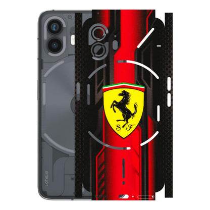 Nothing Phone Skins (All Models) - Black Ferrari Logo - 3D Embossed Finish (L-253) Nothing Phone 2