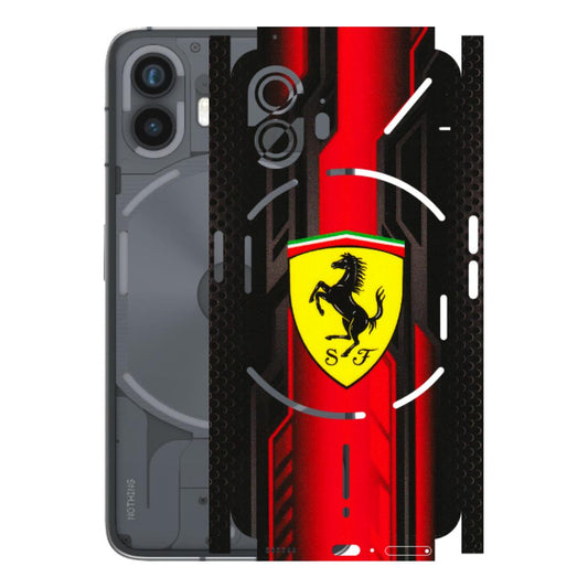 Nothing Phone Skins (All Models) - Black Ferrari Logo - 3D Embossed Finish (L-253) Nothing Phone 2