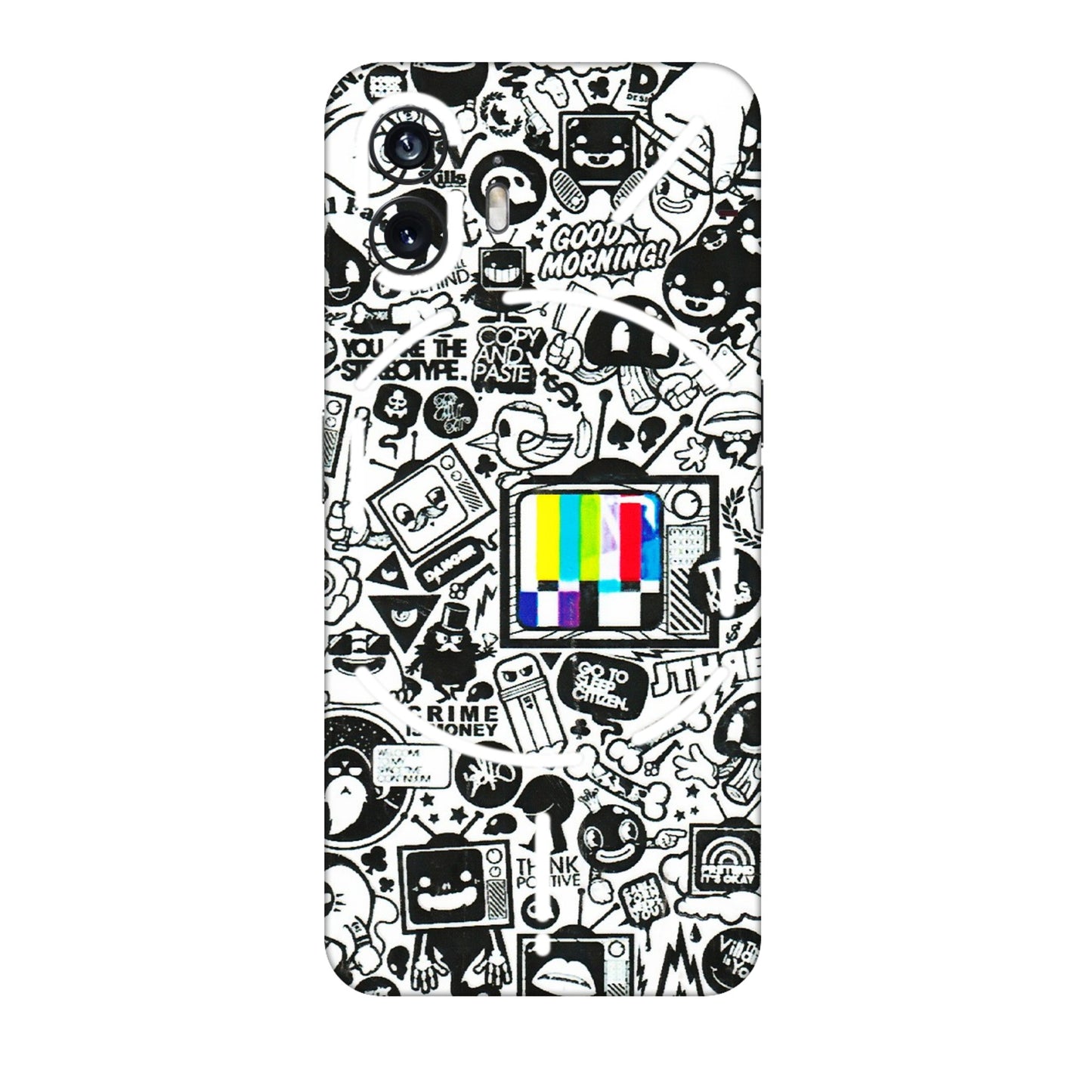 Nothing Phone Skins (All Models) - Doodles Positive Art  Latest - 3D Embossed Finish (L-263) Nothing Phone 2