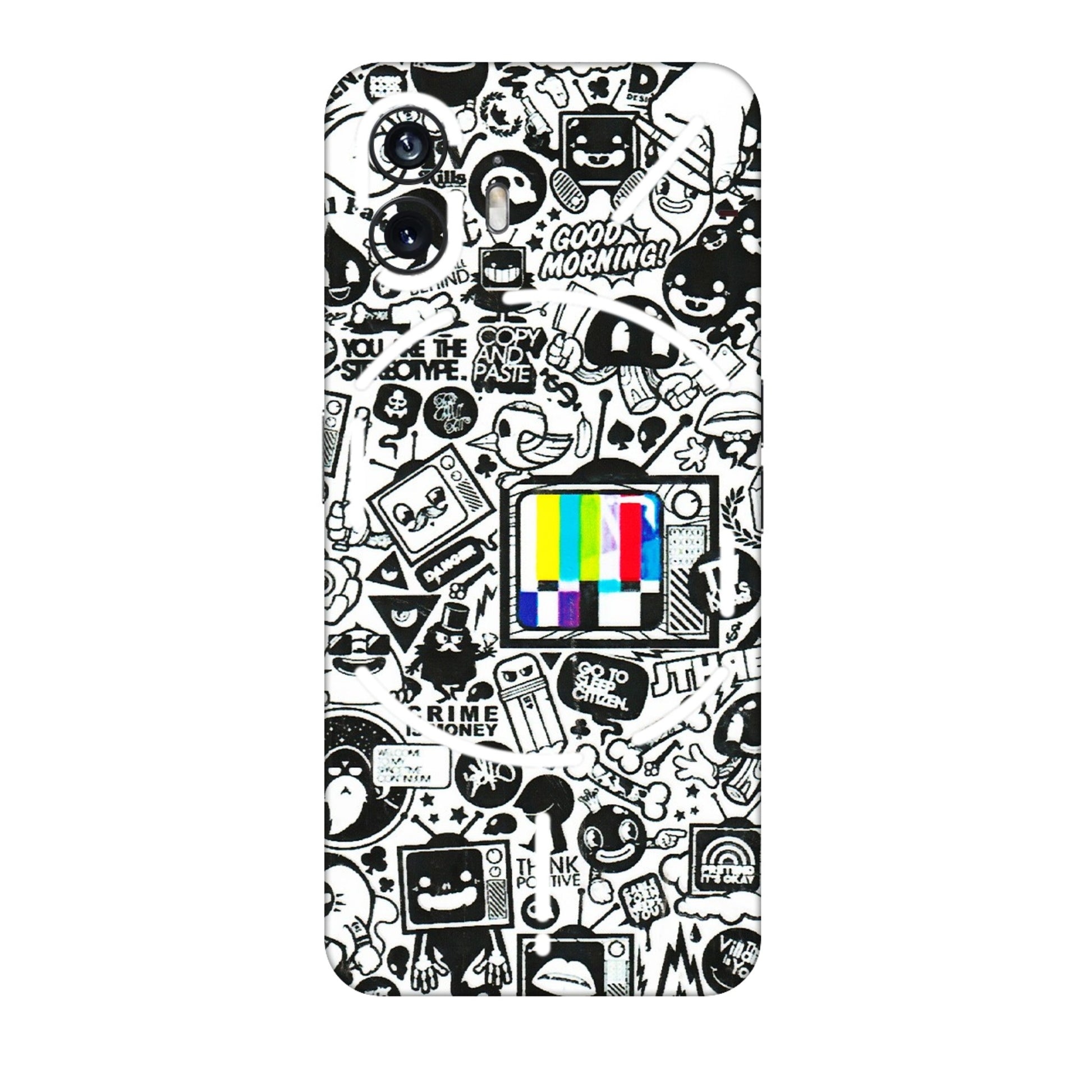 Nothing Phone Skins (All Models) - Doodles Positive Art  Latest - 3D Embossed Finish (L-263) Nothing Phone 2