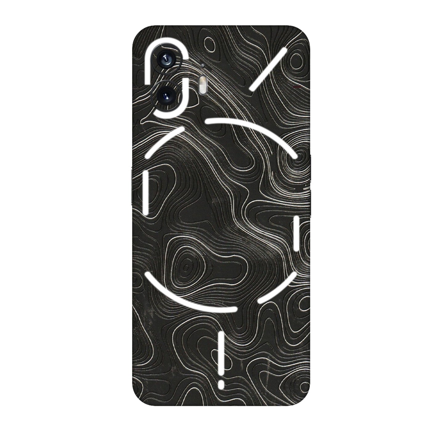 Nothing Phone Skins (All Models) - Abstract White Line Map  Latest - 3D Embossed Finish (L-269) Nothing Phone 2