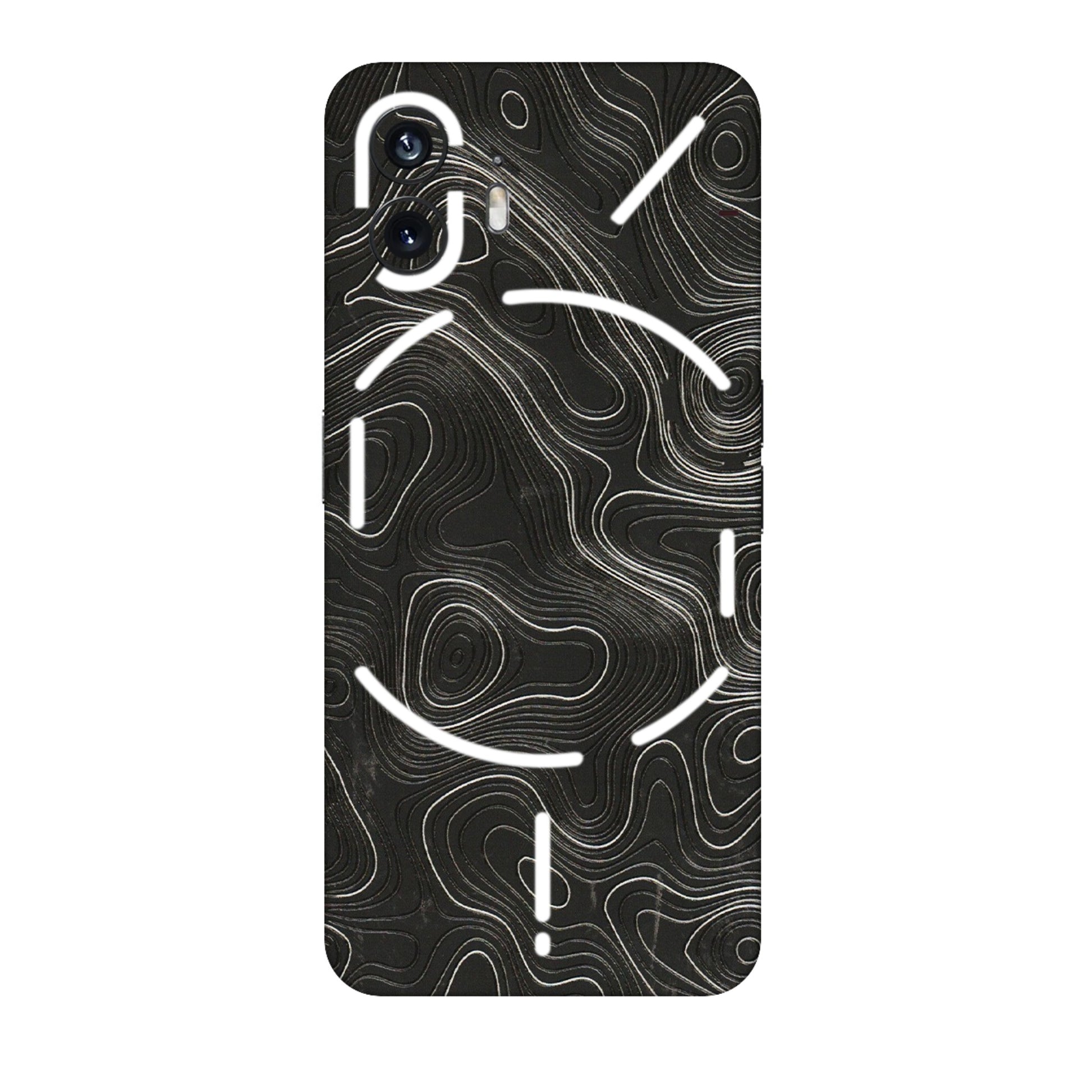 Nothing Phone Skins (All Models) - Abstract White Line Map  Latest - 3D Embossed Finish (L-269) Nothing Phone 2