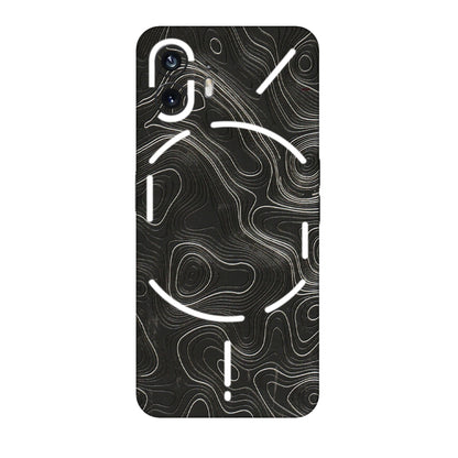 Nothing Phone Skins (All Models) - Abstract White Line Map  Latest - 3D Embossed Finish (L-269) Nothing Phone 2