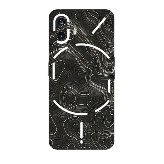 Nothing Phone Skins (All Models) - Abstract White Line Map  Latest - 3D Embossed Finish (L-269) Nothing Phone 2