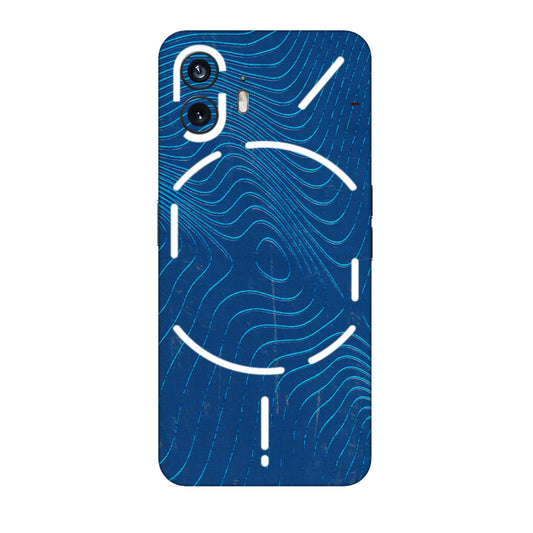 Nothing Phone Skins (All Models) - Abstract Blue Line Map  Latest - 3D Embossed Finish (L-272) Nothing Phone 2