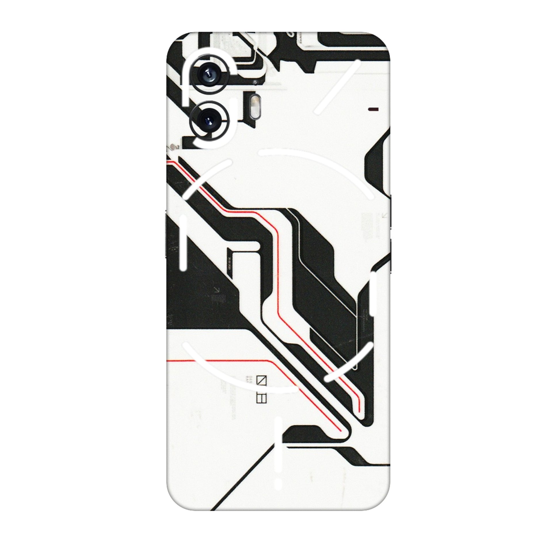 Nothing Phone Skins (All Models) - White Techy Logo - 3D Embossed Finish (L-312) Nothing Phone 2