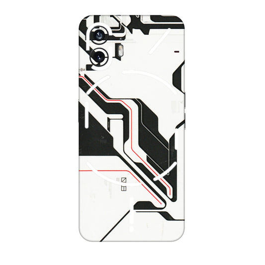 Nothing Phone Skins (All Models) - White Techy Logo - 3D Embossed Finish (L-312) Nothing Phone 2