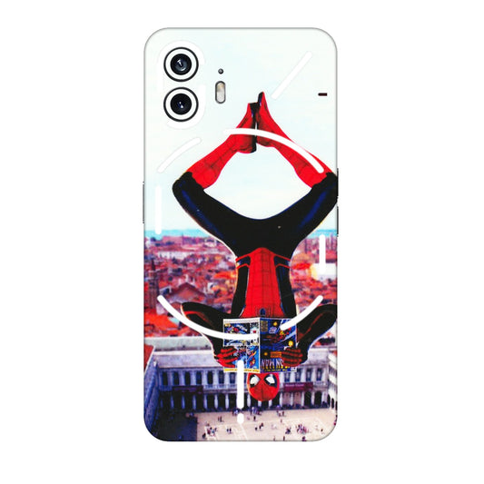 Nothing Phone Skins (All Models) - Spiderman Hanging - 3D Embossed Finish (L-53) Nothing Phone 2