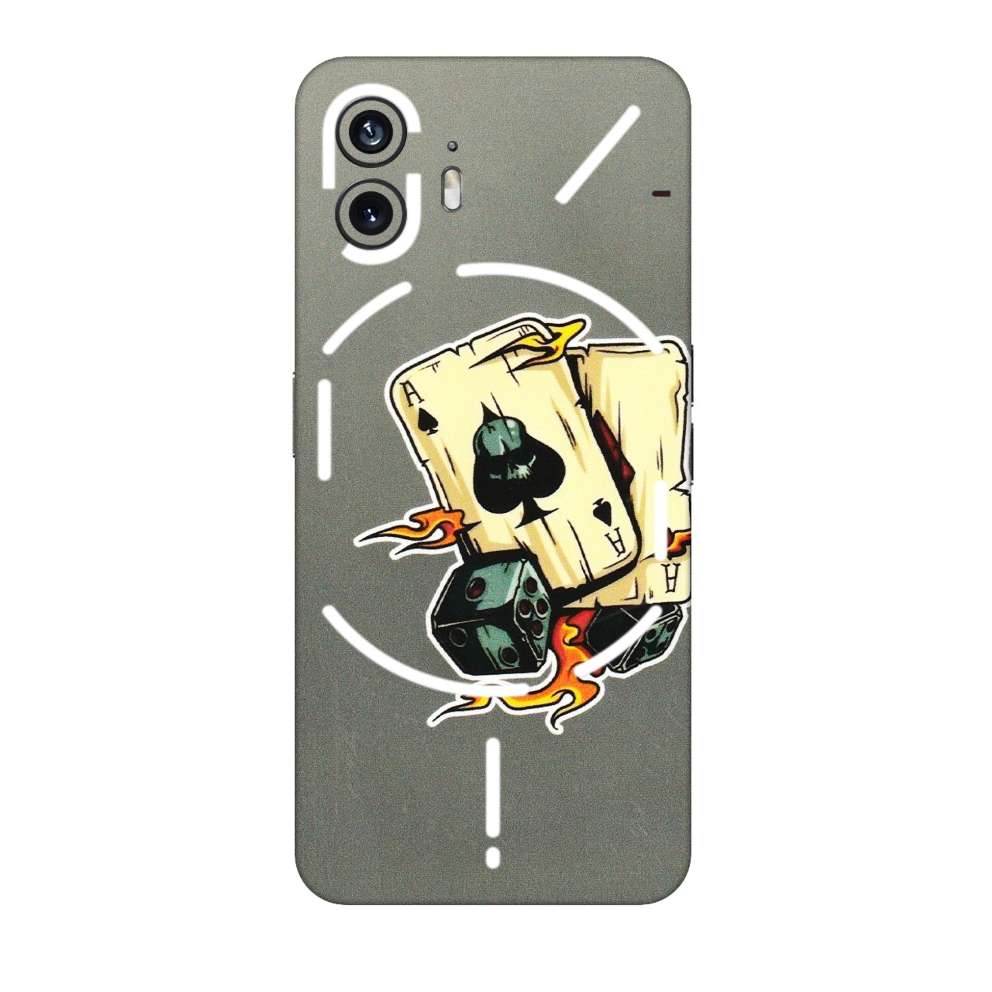 Nothing Phone Skins (All Models) - Grey Cards Of Ace - 3D Embossed Finish (L-77) Nothing Phone 2