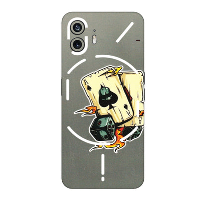 Nothing Phone Skins (All Models) - Grey Cards Of Ace - 3D Embossed Finish (L-77) Nothing Phone 2