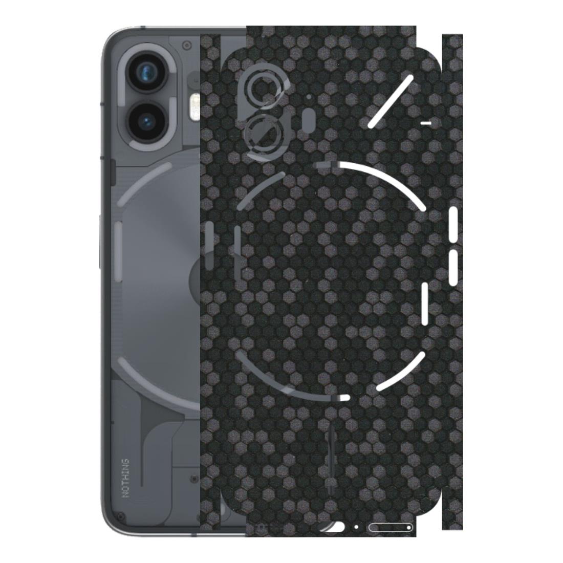 Nothing Phone Skins (All Models) - Black Grey Honeycomb Sober - 3D Embossed Finish (L-85) Nothing Phone 2