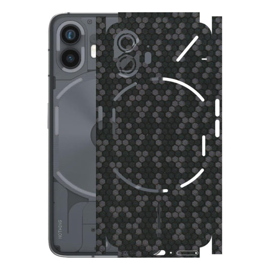 Nothing Phone Skins (All Models) - Black Grey Honeycomb Sober - 3D Embossed Finish (L-85) Nothing Phone 2