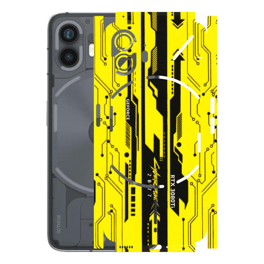 Nothing Phone Skins (All Models) - Yellow Cyberpunk - 3D Embossed Finish (L-93) Nothing Phone 2
