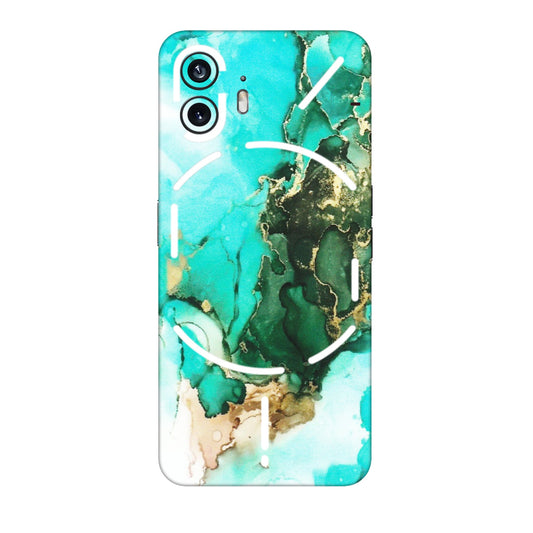 Nothing Phone Skins (All Models) - The Blue Gold Marble - Matte Finish (M-124) Nothing Phone 2