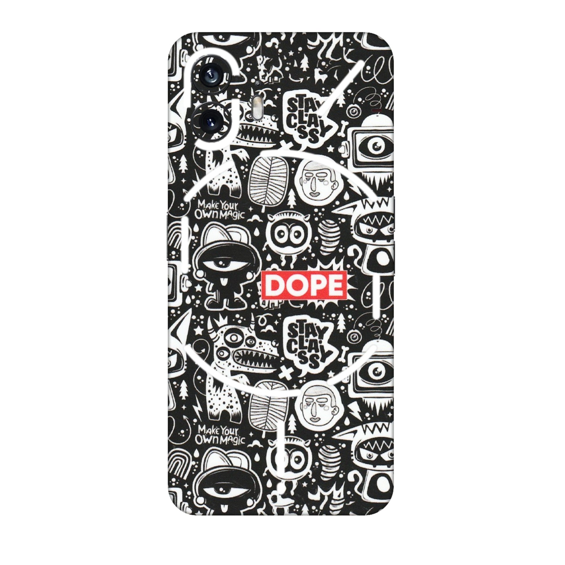 Nothing Phone Skins (All Models) - Dope Stay Classy Black Doodles - Matte Finish (M-126) Nothing Phone 2