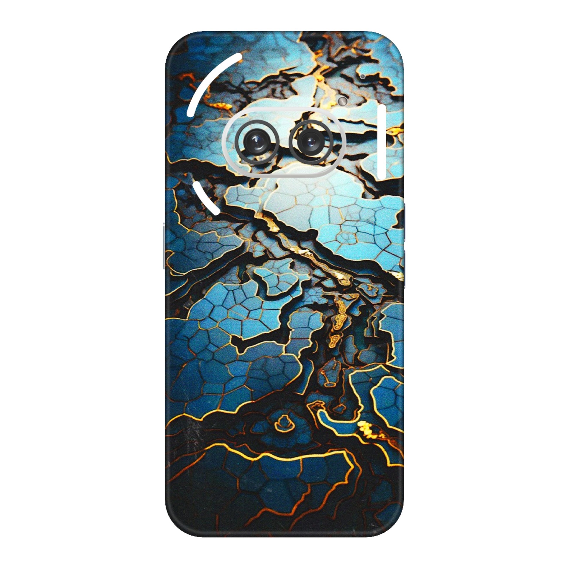 Nothing Phone Skins (All Models) - Blue Gold Abstract - 3D Embossed Finish (L-11) Nothing Phone 2A