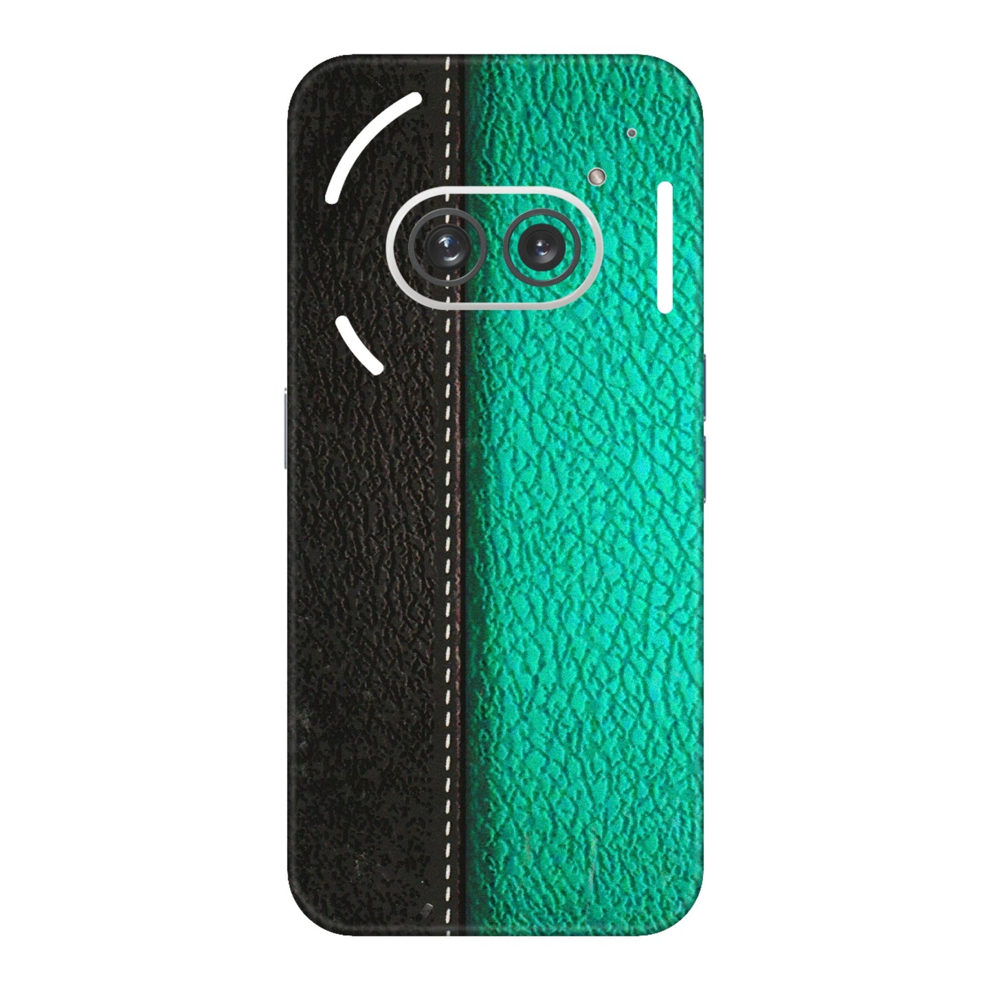 Nothing Phone Skins (All Models) - Black Green Dual  Leather Stich - 3D Embossed Finish (L-233) Nothing Phone 2A
