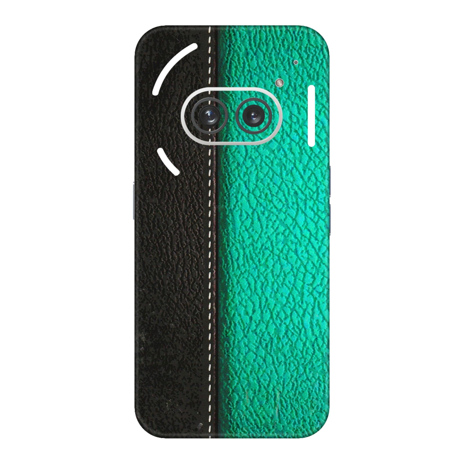 Nothing Phone Skins (All Models) - Black Green Dual  Leather Stich - 3D Embossed Finish (L-233) Nothing Phone 2A