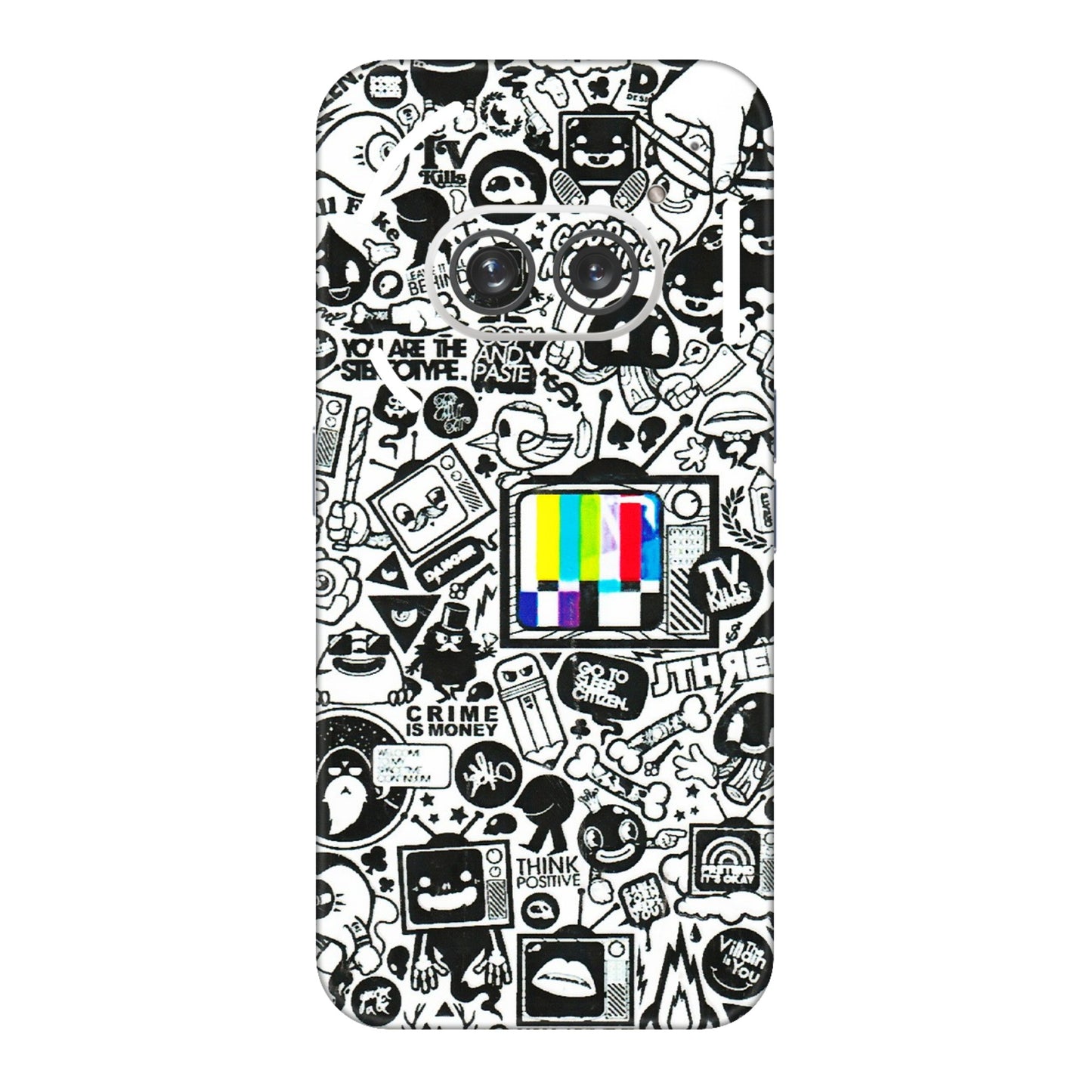 Nothing Phone Skins (All Models) - Doodles Positive Art  Latest - 3D Embossed Finish (L-263) Nothing Phone 2A