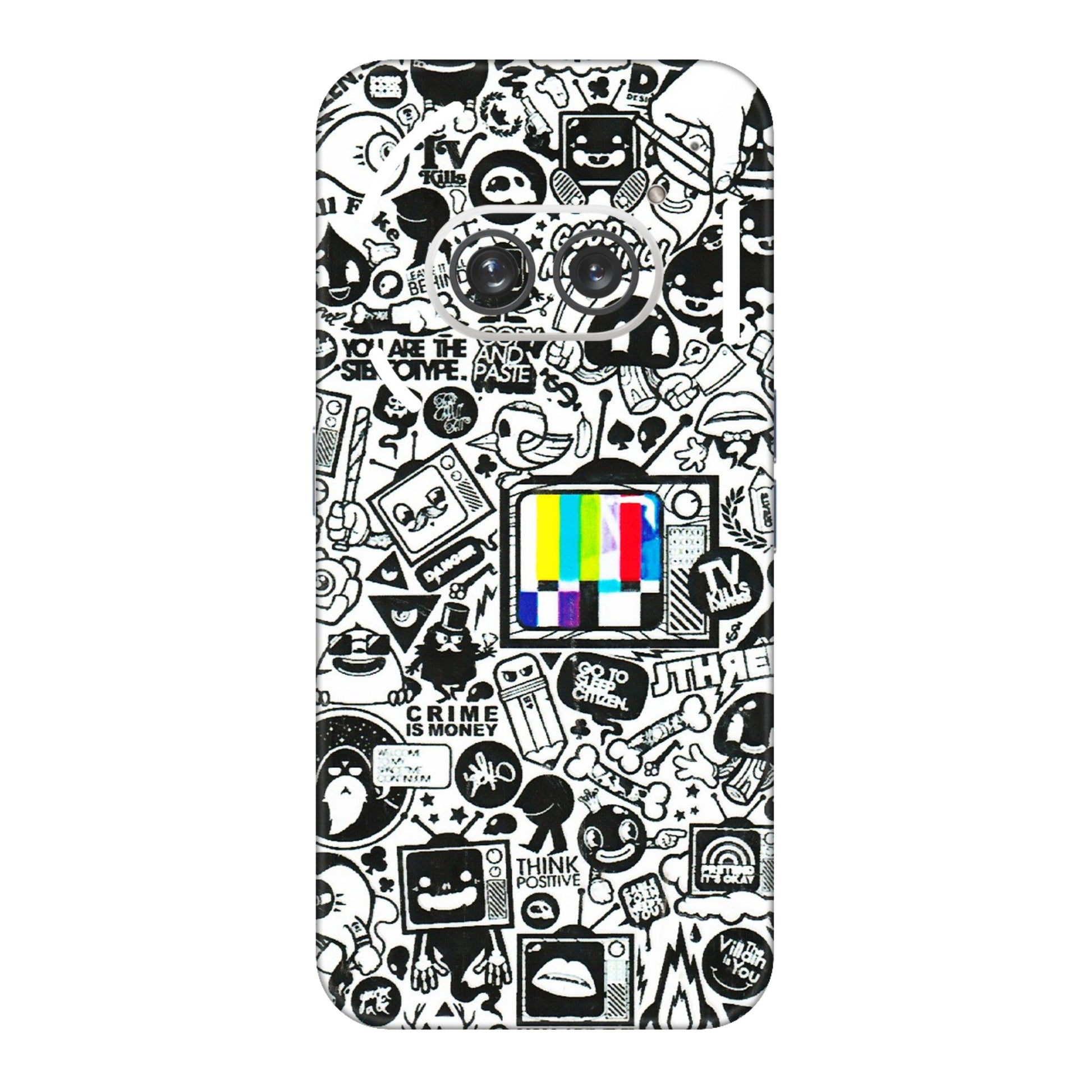 Nothing Phone Skins (All Models) - Doodles Positive Art  Latest - 3D Embossed Finish (L-263) Nothing Phone 2A