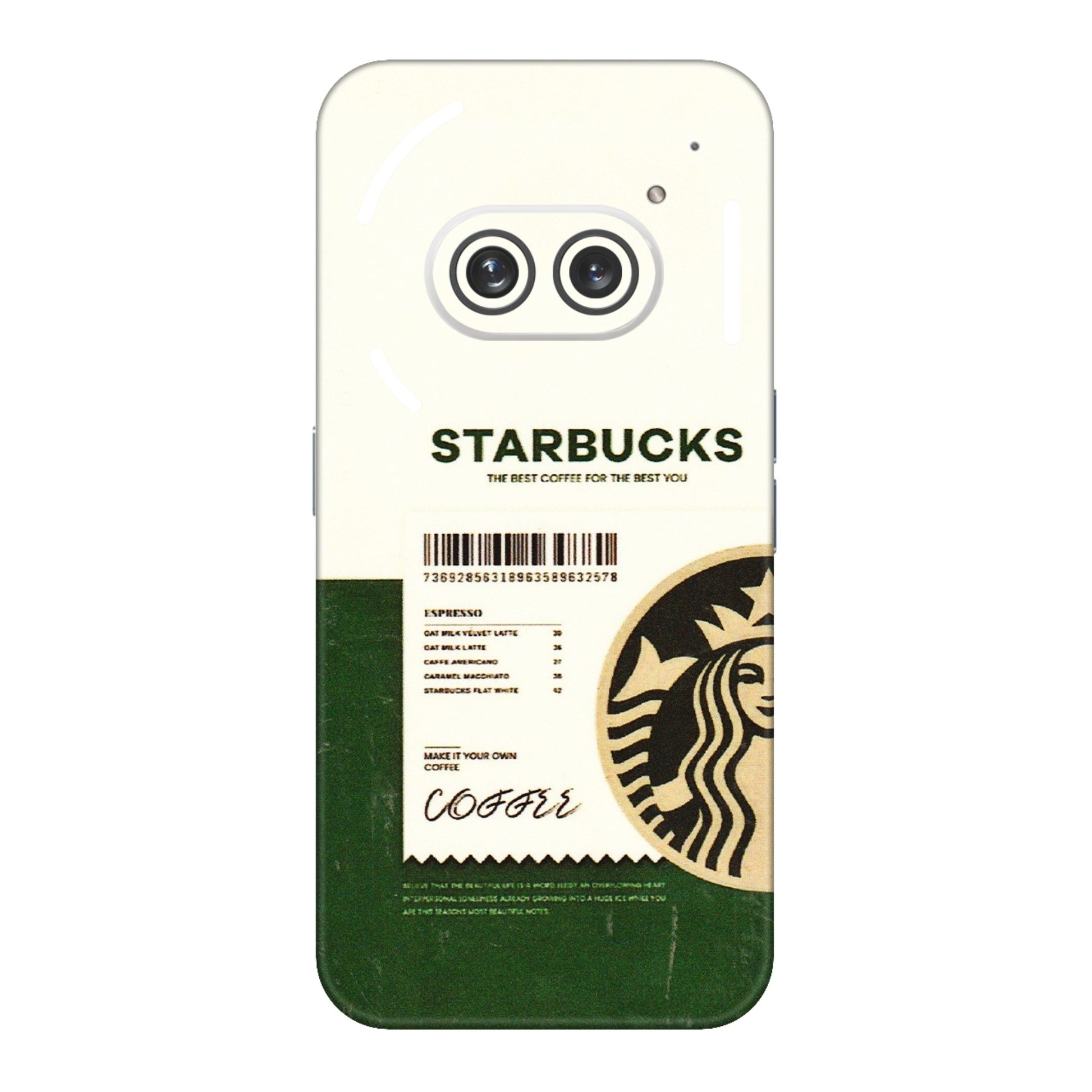 Nothing Phone Skins (All Models) - Starbucks Barcode - 3D Embossed Finish (L-308) Nothing Phone 2A