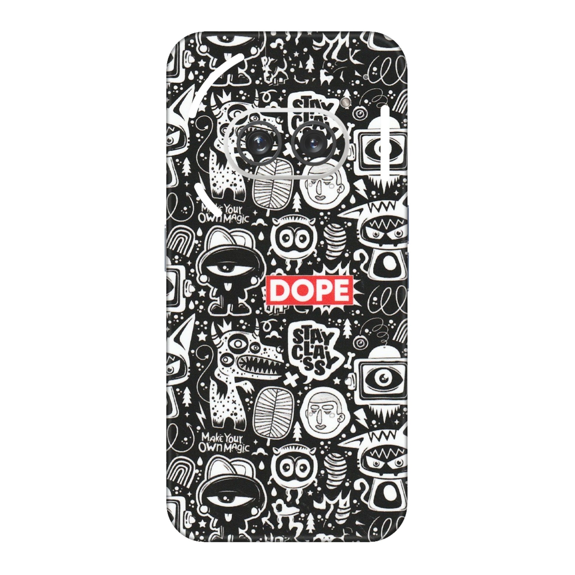 Nothing Phone Skins (All Models) - Dope Stay Classy Black Doodles - Matte Finish (M-126) Nothing Phone 2A