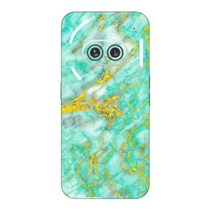 Nothing Phone Skins (All Models) - Green And Gold Marble Feel - Matte Finish (M-16) Nothing Phone 2A