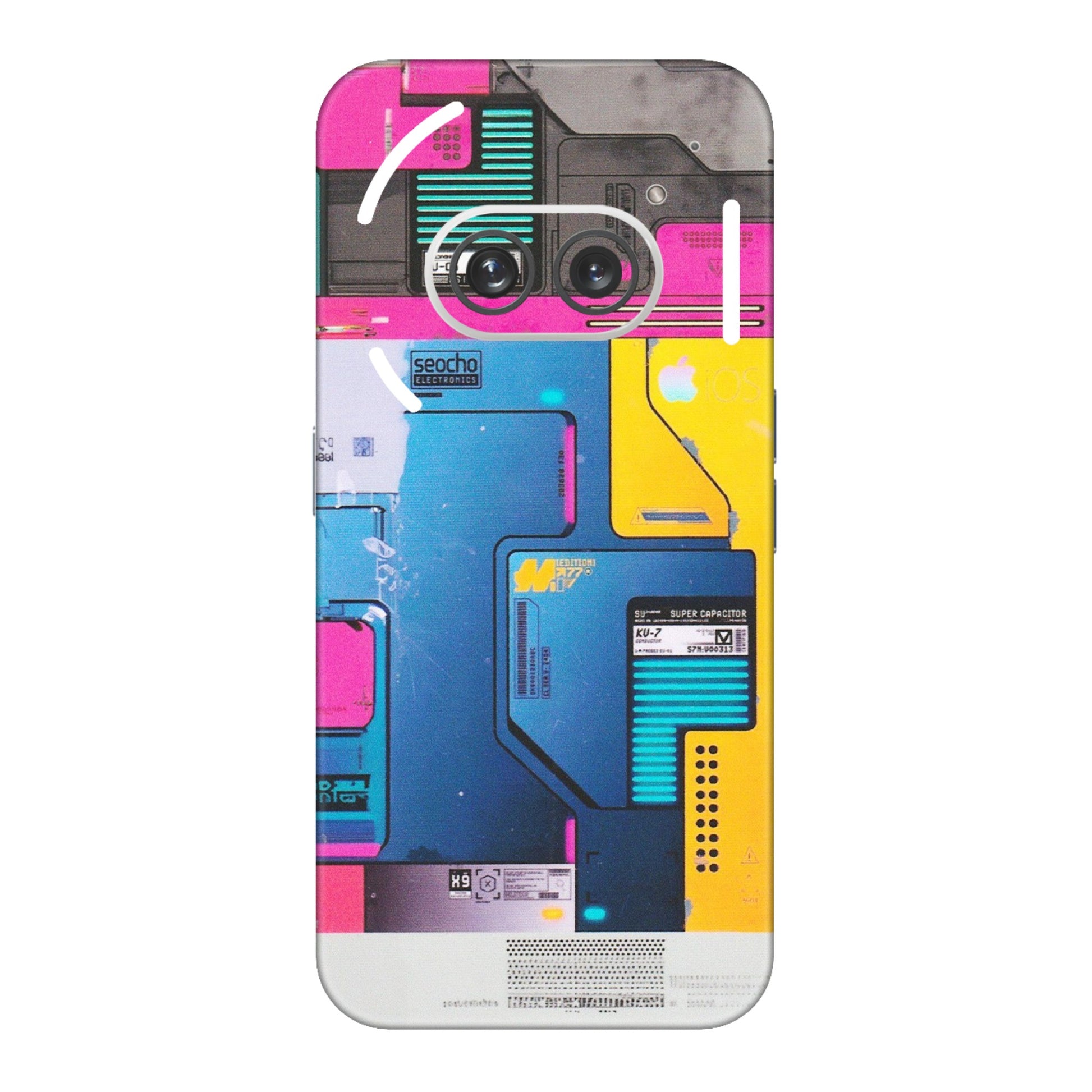 Nothing Phone Skins (All Models) - Colourfull Motherboard Internals - Matte Finish (M-55) Nothing Phone 2A