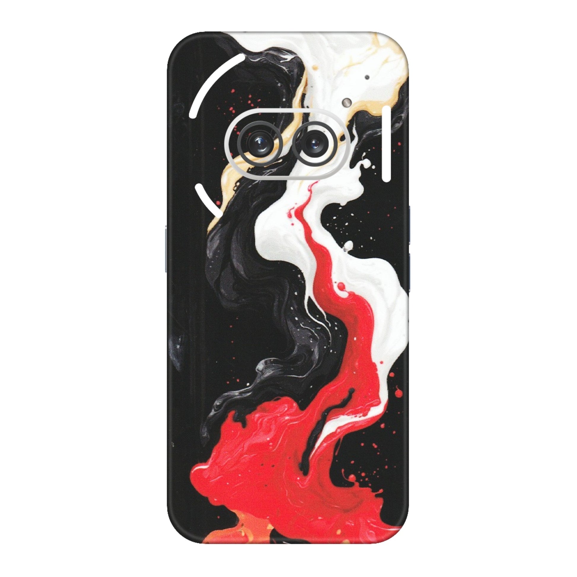 Nothing Phone Skins (All Models) - Black Red White Paint Splash Fusion - Matte Finish (M-56) Nothing Phone 2A