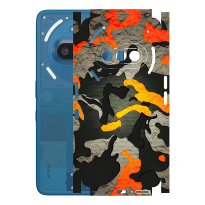 Nothing Phone Skins (All Models) - Orange Camouflage - 3D Embossed Finish (L-204) Nothing Phone 3A
