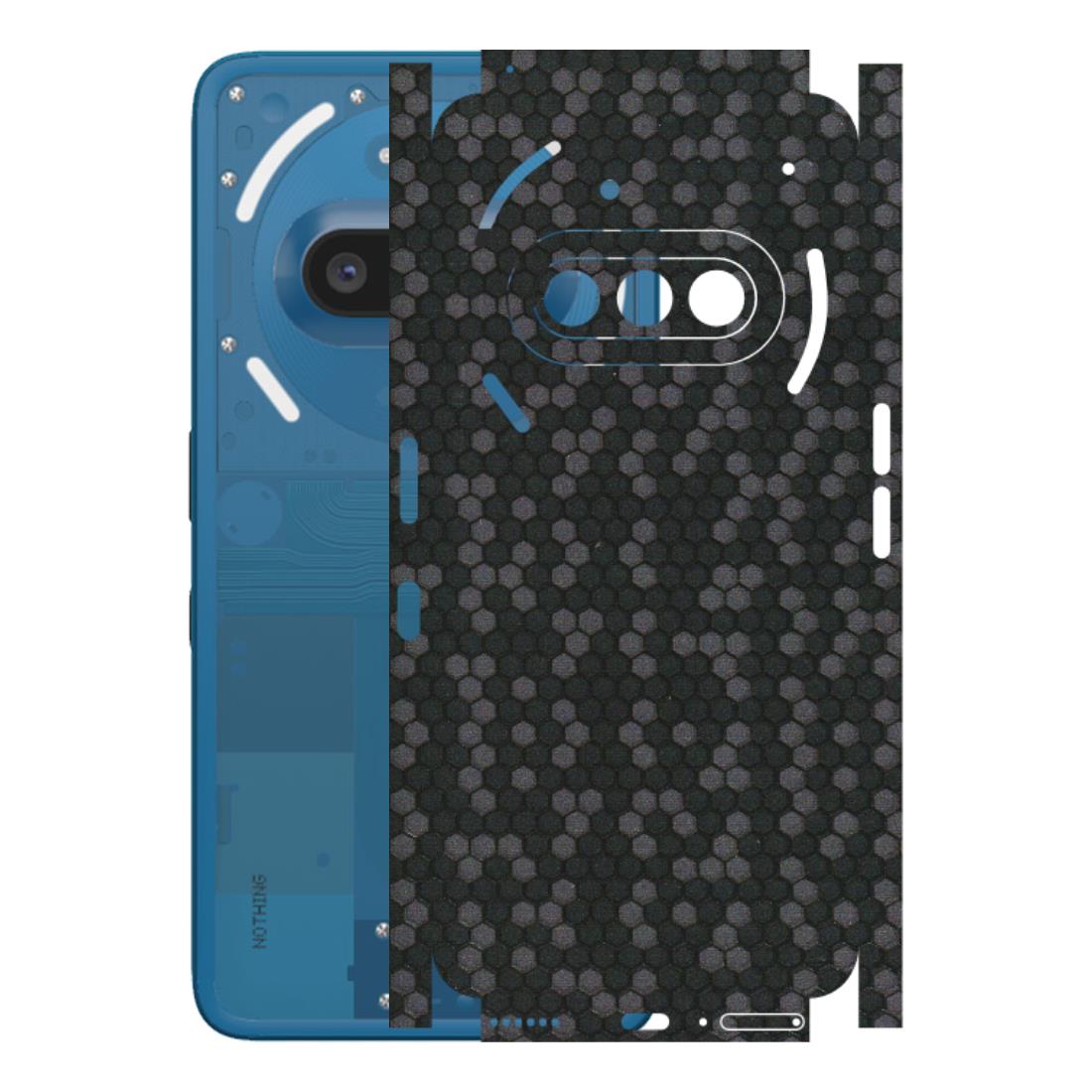 Nothing Phone Skins (All Models) - Black Grey Honeycomb Sober - 3D Embossed Finish (L-85) Nothing Phone 3A