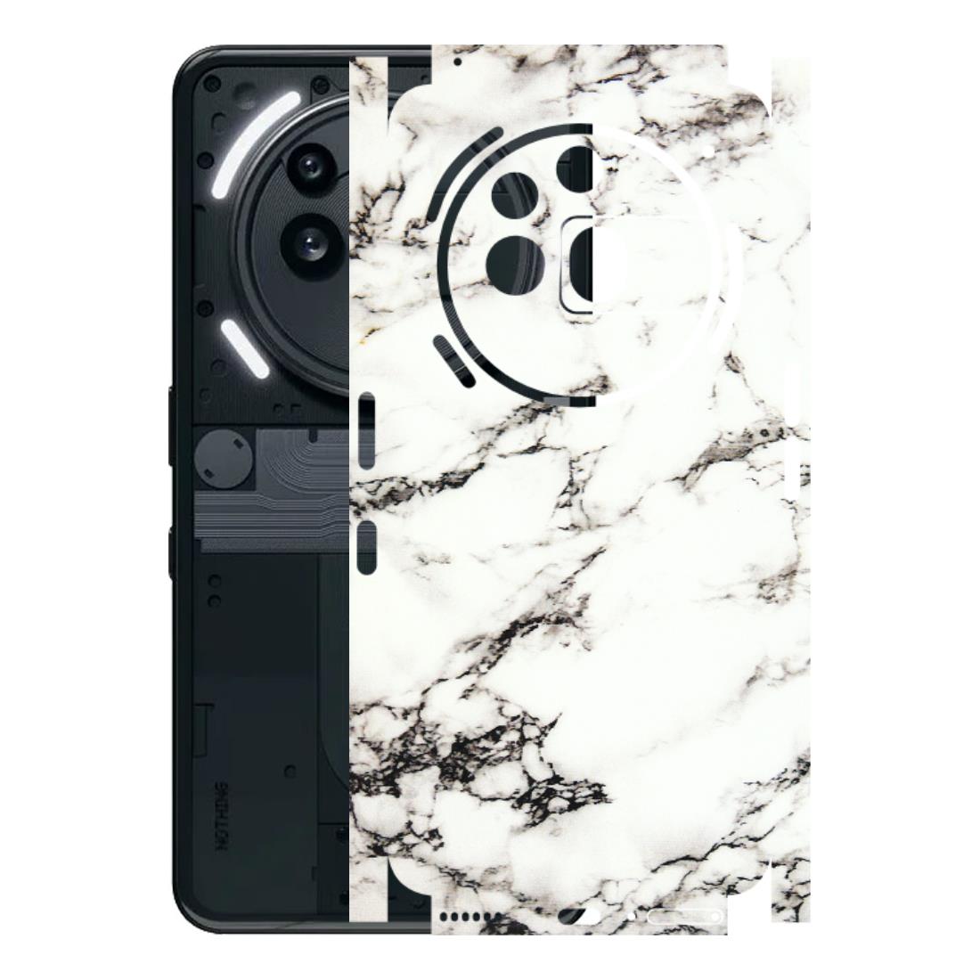 Nothing Phone Skins (All Models) - Black and White Marble Texture - 3D Embossed Finish (L-124) Nothing Phone 3A Pro