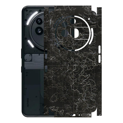 Nothing Phone Skins (All Models) - Black map - 3D Embossed Finish (L-201) Nothing Phone 3A Pro