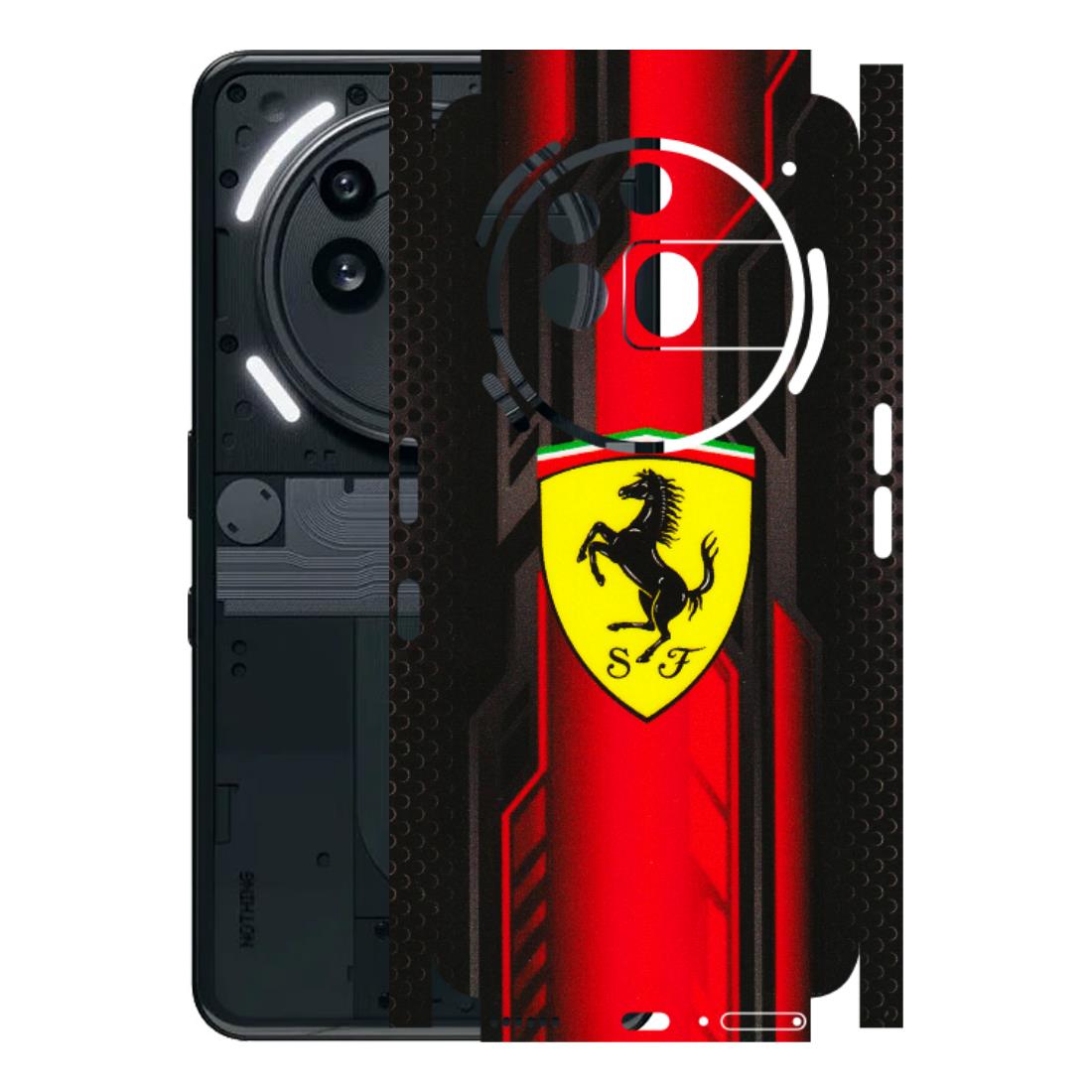Nothing Phone Skins (All Models) - Black Ferrari Logo - 3D Embossed Finish (L-253) Nothing Phone 3A Pro