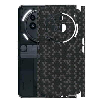 Nothing Phone Skins (All Models) - Black Grey Honeycomb Sober - 3D Embossed Finish (L-85) Nothing Phone 3A Pro