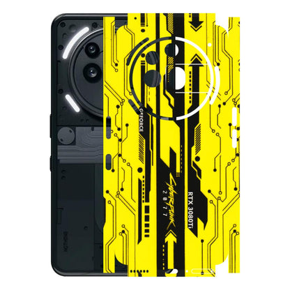 Nothing Phone Skins (All Models) - Yellow Cyberpunk - 3D Embossed Finish (L-93) Nothing Phone 3A Pro