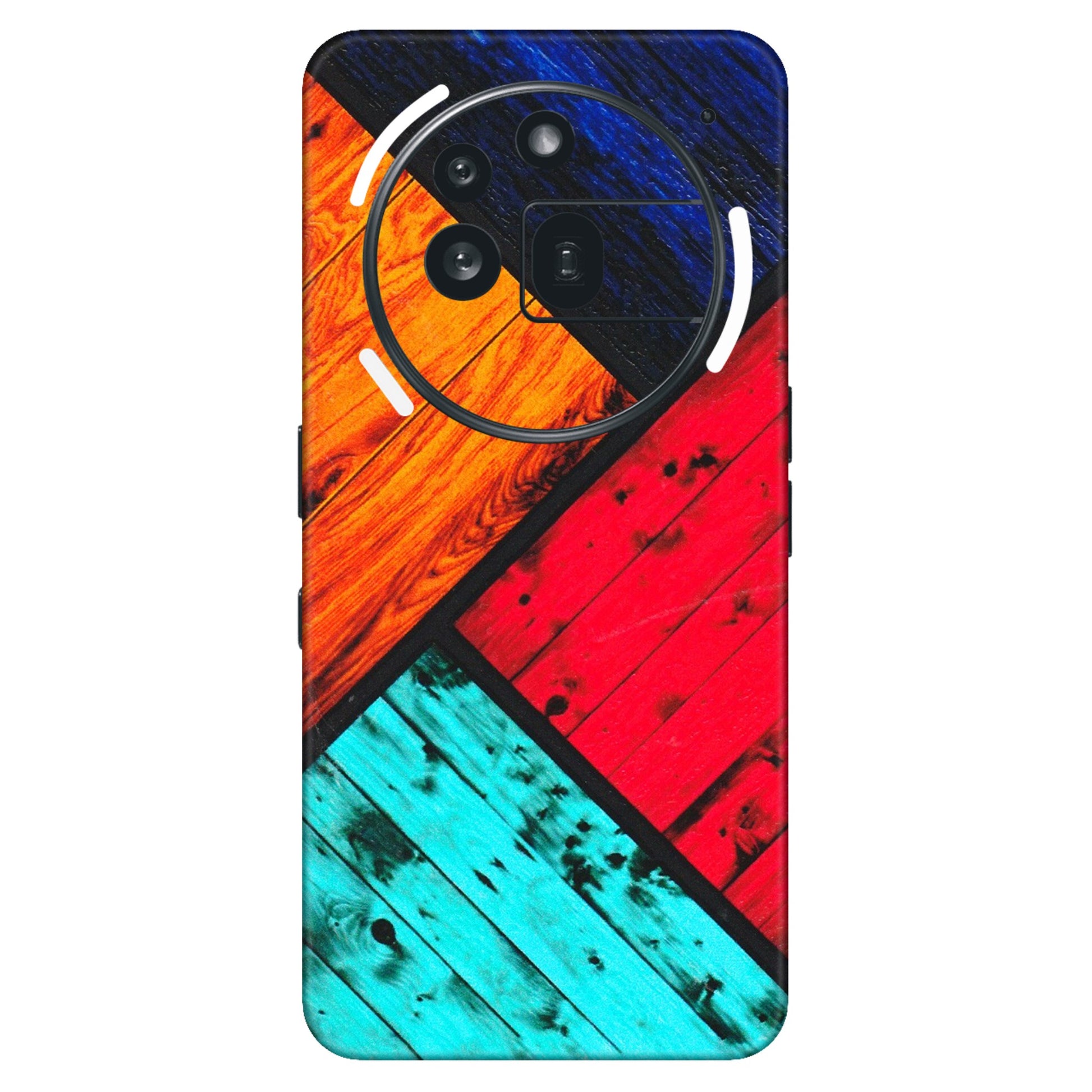 Nothing Phone Skins (All Models) - Colourful Wood Panels Abstract - 3D Embossed Finish (L-09) Nothing Phone 3A Pro