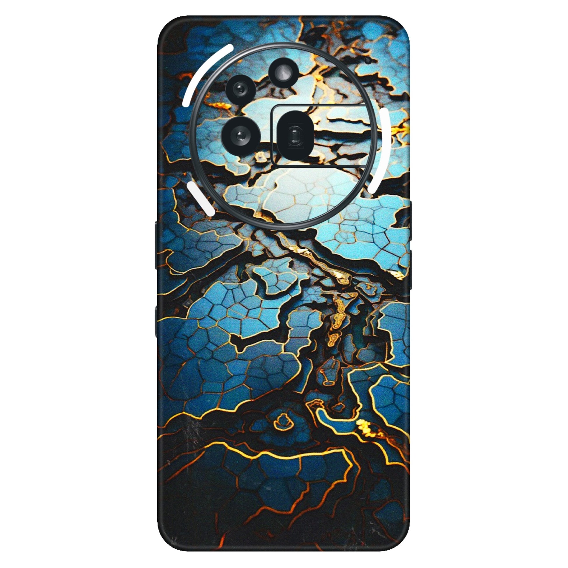 Nothing Phone Skins (All Models) - Blue Gold Abstract - 3D Embossed Finish (L-11) Nothing Phone 3A Pro