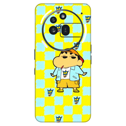 Nothing Phone Skins (All Models) - Yellow Blue Shinchan Cute - 3D Embossed Finish (L-221) Nothing Phone 3A Pro