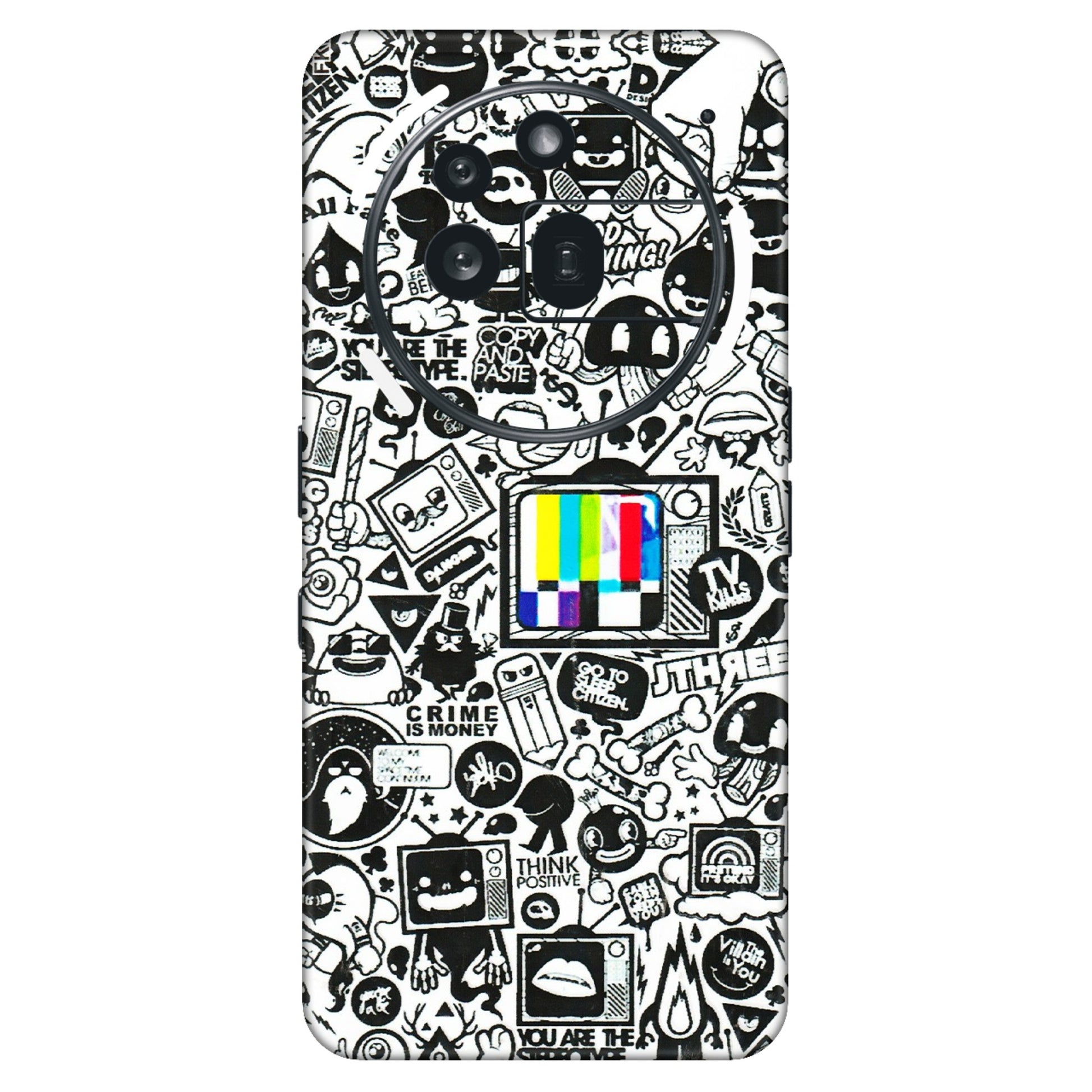 Nothing Phone Skins (All Models) - Doodles Positive Art  Latest - 3D Embossed Finish (L-263) Nothing Phone 3A Pro