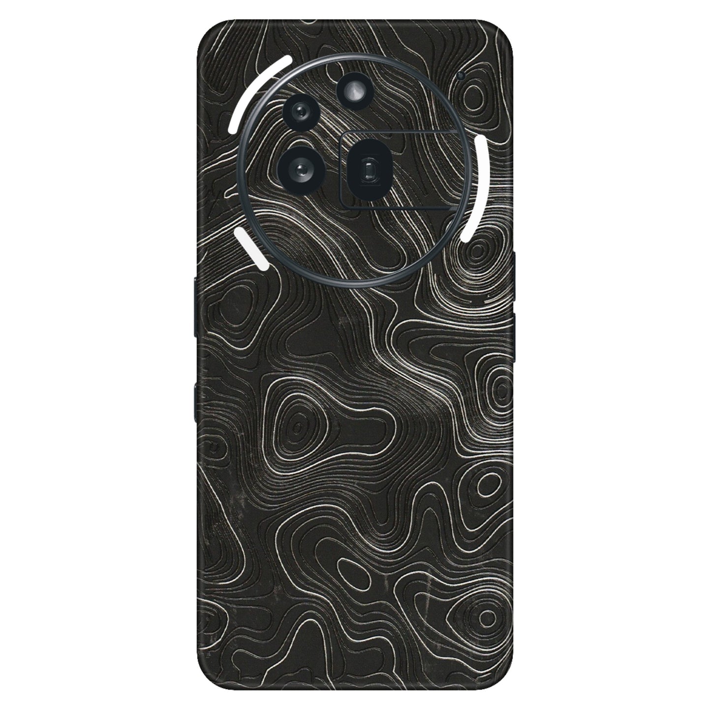 Nothing Phone Skins (All Models) - Abstract White Line Map  Latest - 3D Embossed Finish (L-269) Nothing Phone 3A Pro