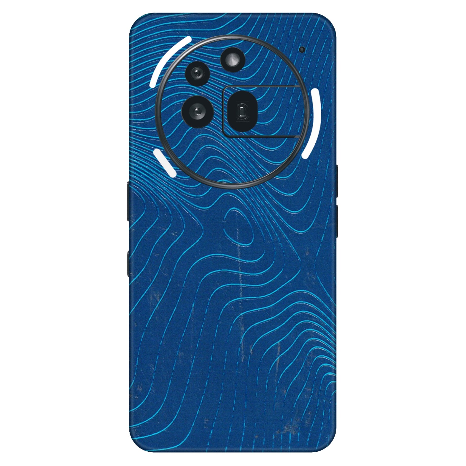 Nothing Phone Skins (All Models) - Abstract Blue Line Map  Latest - 3D Embossed Finish (L-272) Nothing Phone 3A Pro