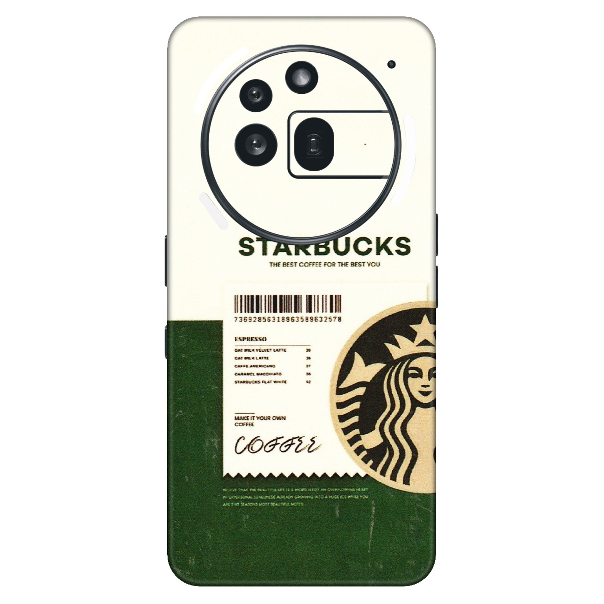 Nothing Phone Skins (All Models) - Starbucks Barcode - 3D Embossed Finish (L-308) Nothing Phone 3A Pro