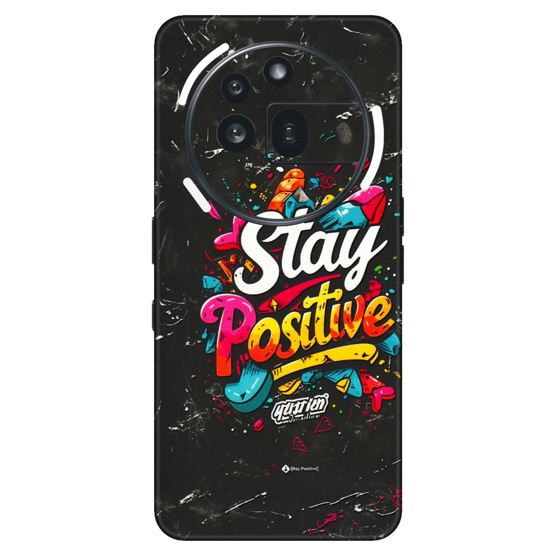 Nothing Phone Skins (All Models) - Stay Positive Black - 3D Embossed Finish (L-31) Nothing Phone 3A Pro