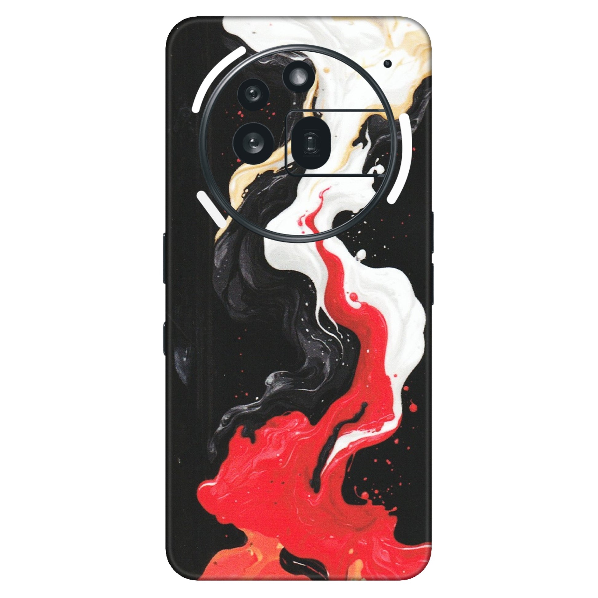 Nothing Phone Skins (All Models) - Black Red White Paint Splash Fusion - Matte Finish (M-56) Nothing Phone 3A Pro
