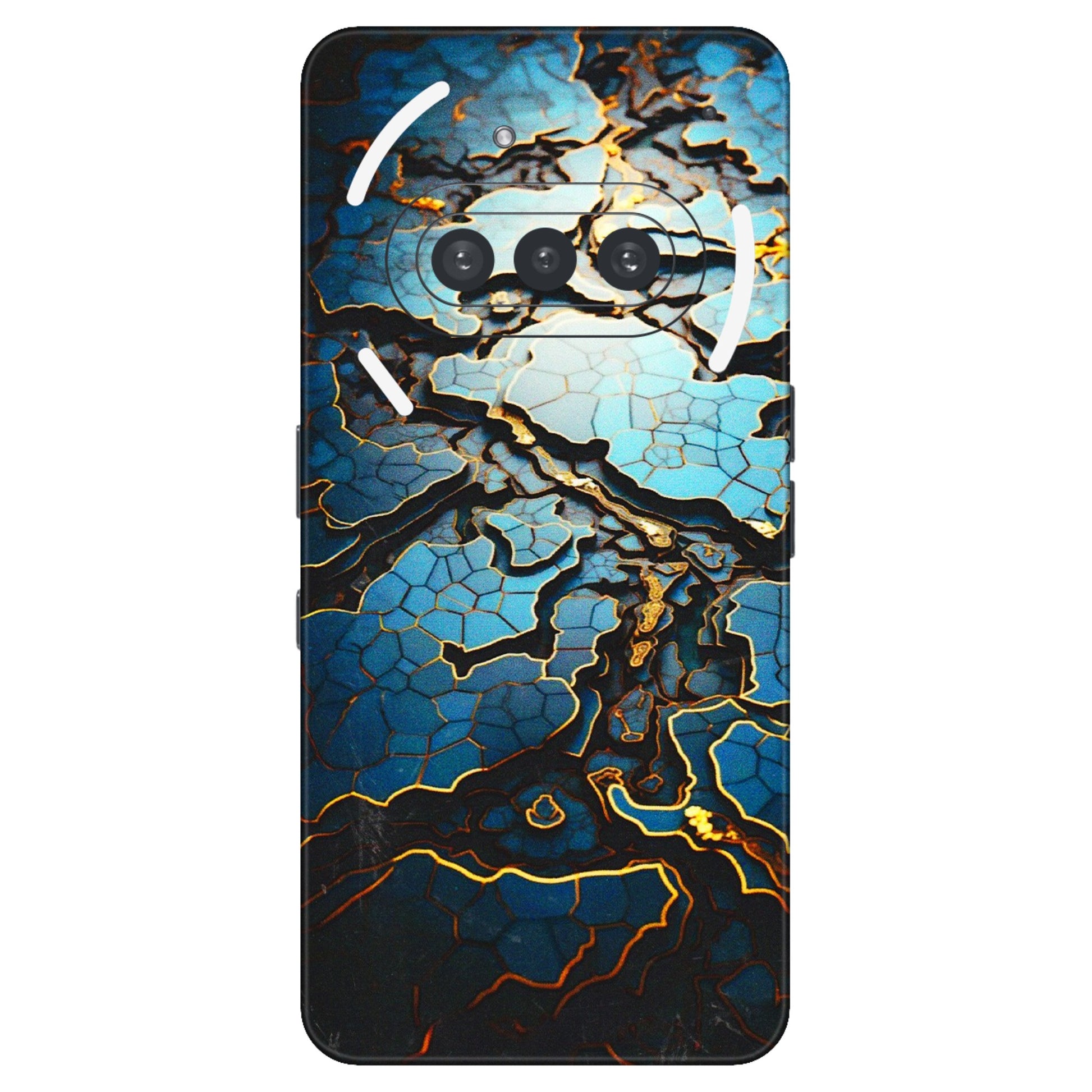 Nothing Phone Skins (All Models) - Blue Gold Abstract - 3D Embossed Finish (L-11) Nothing Phone 3A