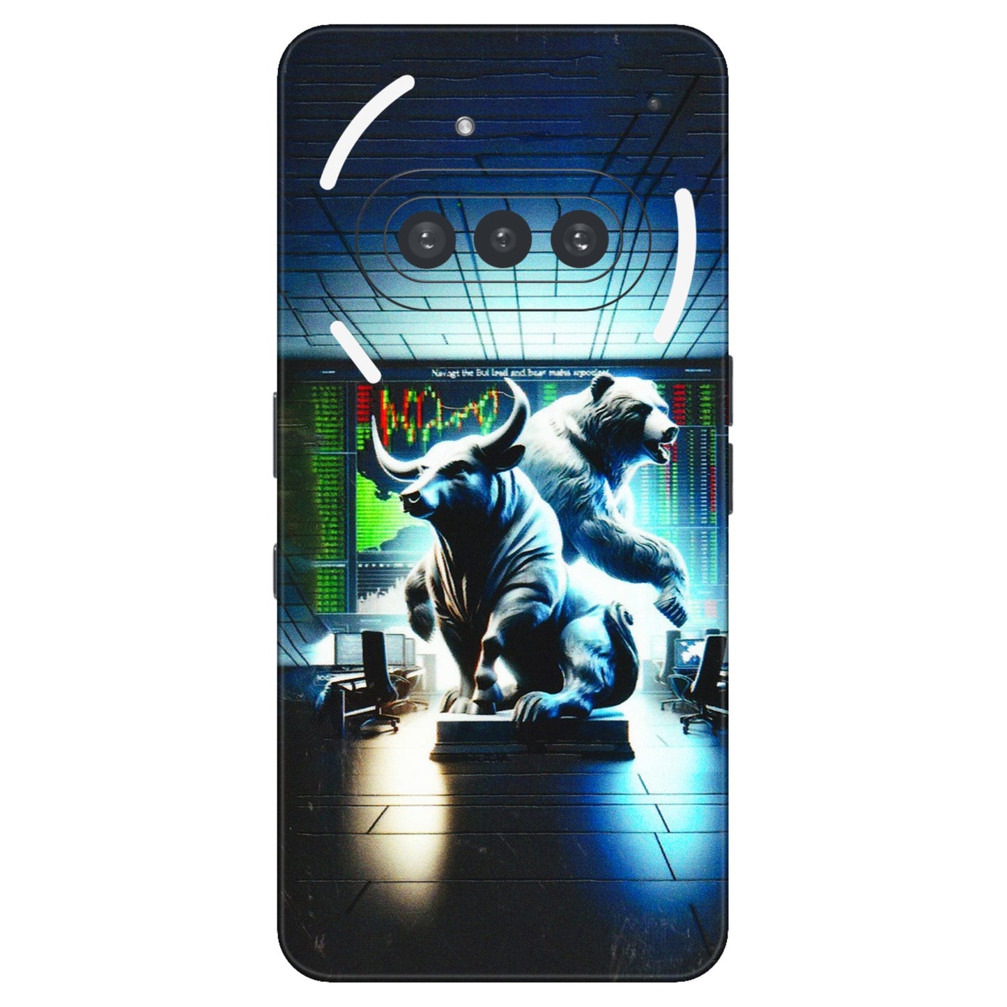 Nothing Phone Skins (All Models) - Stock Market Sensex Bear vs Bulls - 3D Embossed Finish (L-15) Nothing Phone 3A