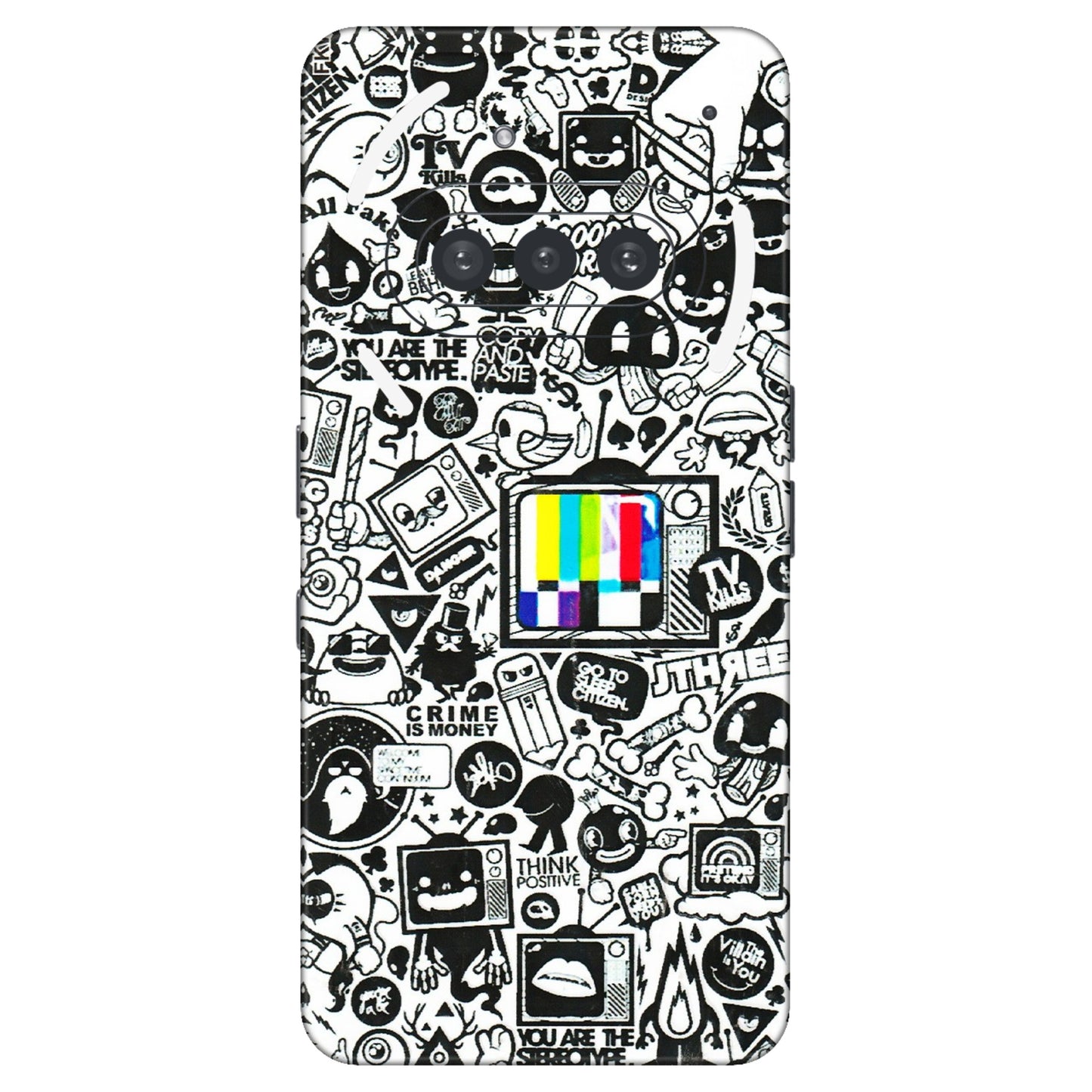 Nothing Phone Skins (All Models) - Doodles Positive Art  Latest - 3D Embossed Finish (L-263) Nothing Phone 3A