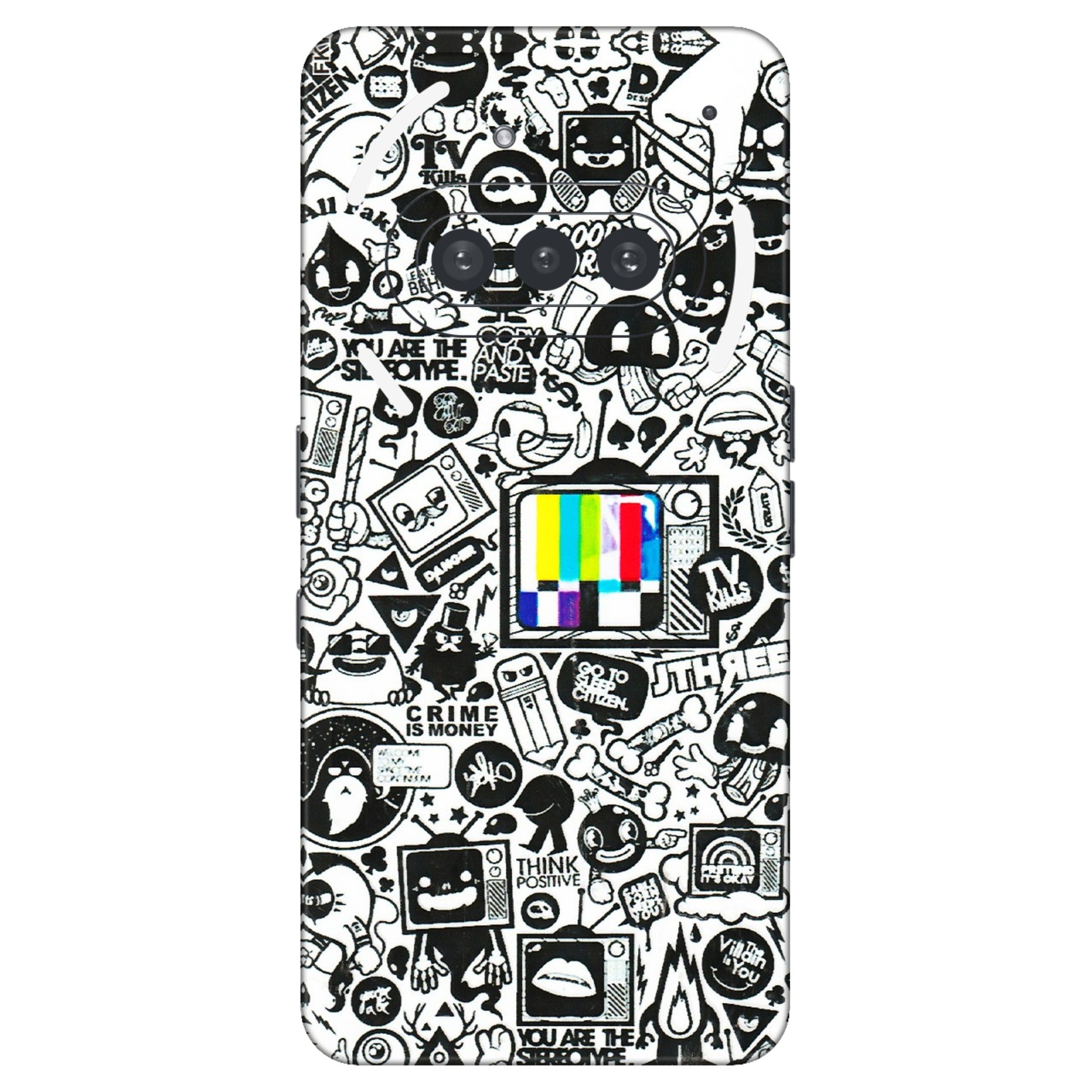 Nothing Phone Skins (All Models) - Doodles Positive Art  Latest - 3D Embossed Finish (L-263) Nothing Phone 3A
